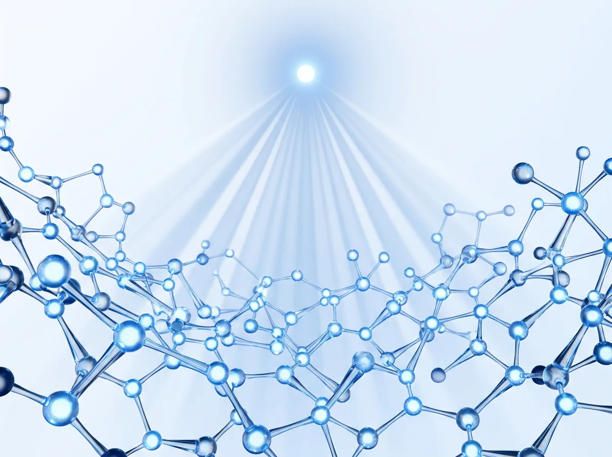 Abstract illustration of a single glowing light source casting steady beams downward, symbolizing clear guidance and leadership