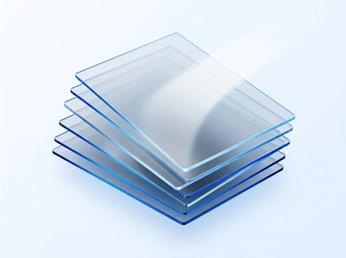 Abstract illustration of translucent stacked document sheets with glowing edges, symbolizing careful regulatory document review